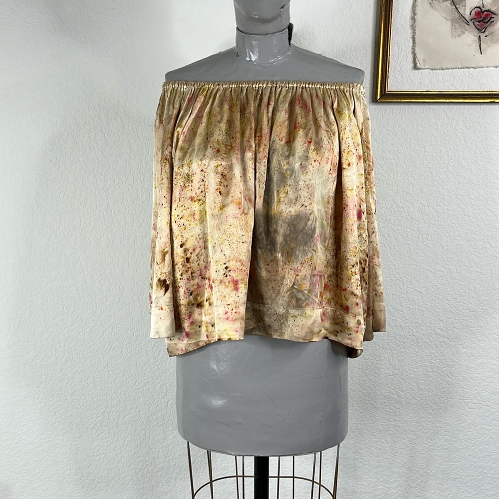 Miranda Bennet Silk Tie Dye Off Mexican Mint Marigold